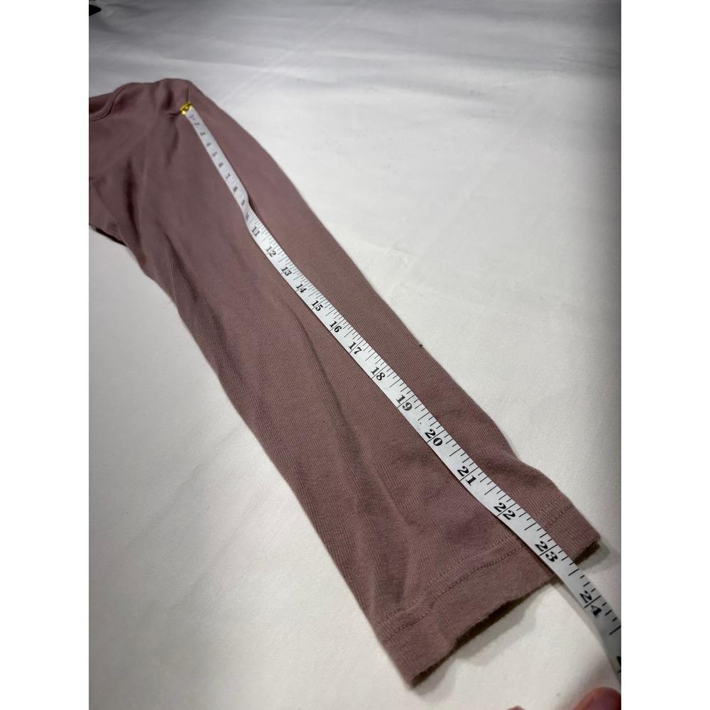 Timbuktu Station Vintage Mauve Ribbed Long Sleeve Top A-Line Hem Crew Neck - Picture 3 of 8